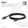 CLUB3D CAC-1563 video cable adapter 2 m USB Type-C DisplayPort Black CLUB3D CAC-1563 video cable adapter 2 m USB Type-C DisplayPort Black
