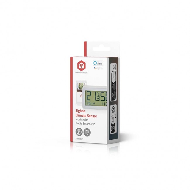 Nedis ZBSC30WT digital weather station White LCD Battery