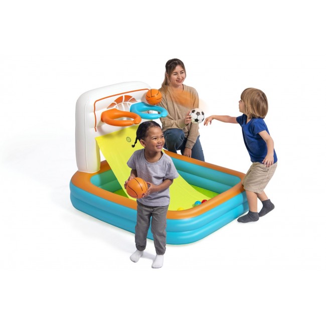 Bestway Kick N Swish 3-in-1 Multi-Use Inflatable Ball Pit with 18 Play Balls
