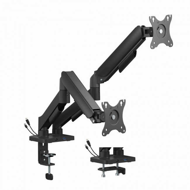 Gembird MA-DA2U-01 Adjustable desk 2-display mounting arm with USB ports, 17 -32 , black Gembird MA-DA2U-01 Adjustable desk 2-display mounting arm with USB ports, 17 -32 , black