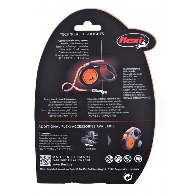FLEXI New Neon M - retractable leash - 5 m