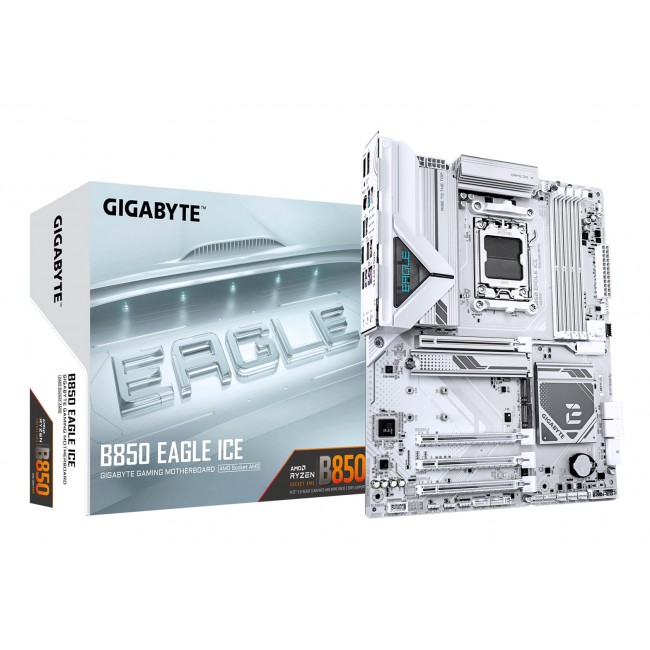 Gigabyte B850 EAGLE ICE Motherboard (B850, AM5, ATX, DDR5) Gigabyte B850 EAGLE ICE Motherboard (B850, AM5, ATX, DDR5)