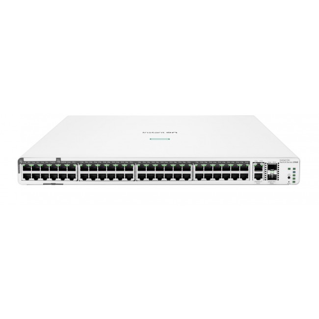 HPE Aruba Networking Networking Instant On Switch 40p Gigabit CL4 8p Gigabit CL6 PoE 2p 10GBT 2p SFP+ 600W 1960