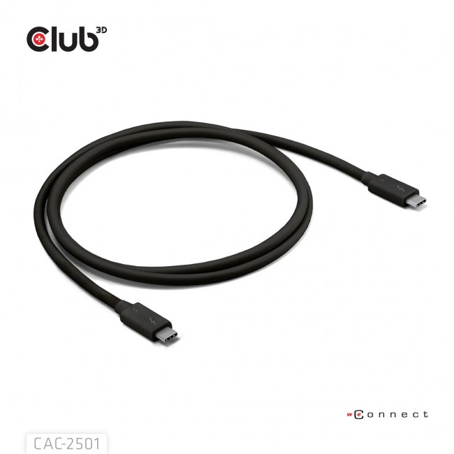 CLUB3D Thunderbolt 5 Certified 8K240Hz Data 80/120 Gbps EPR 240 Watt Cable M/M 1m / 3.28ft
