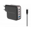 Conceptronic 4-Port 100W GaN USB PD Charger with USB-C Charging Cable, USB-C x 3, USB-A x 1, QC 3.0, PPS