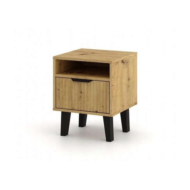 SCANDI 1S SLIM OAK ARTISAN BEDSIDE TABLE