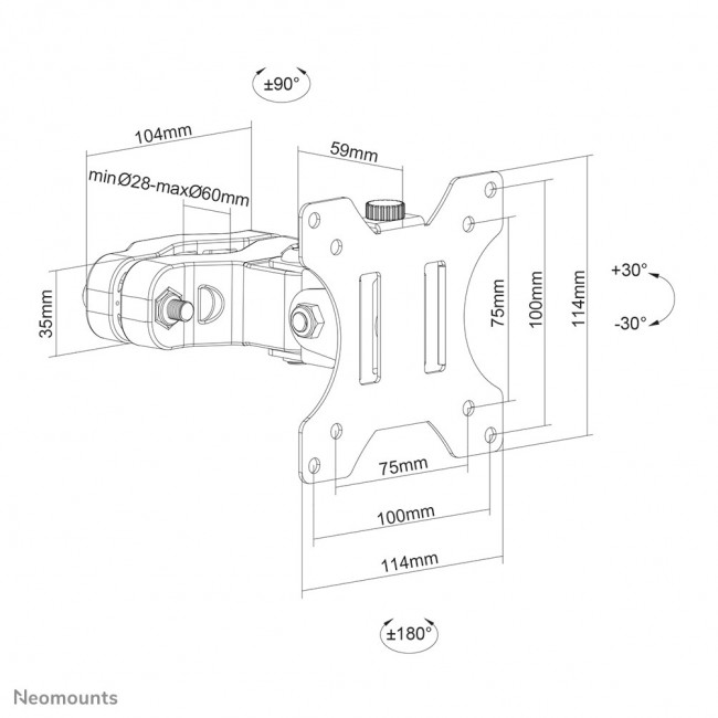 Neomounts FL40-430BL11 TV pole mount 17-32
