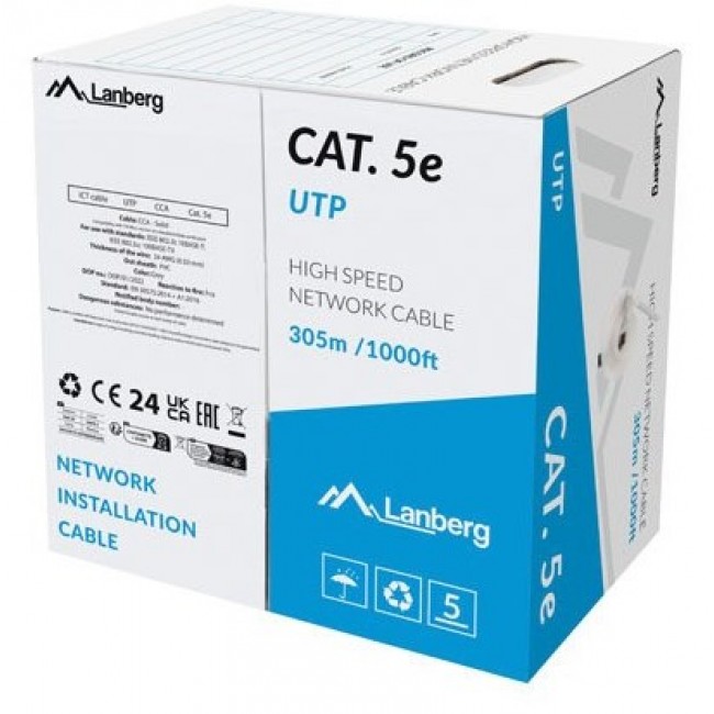 Lanberg LCU5-15CC-0305-S networking cable Grey 305 m Cat.5/Cat.5e U/UTP (UTP) Lanberg LCU5-15CC-0305-S networking cable Grey 305 m Cat.5/Cat.5e U/UTP (UTP)