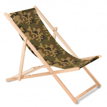 Classic beech lounger GreenBlue GB183 camo green