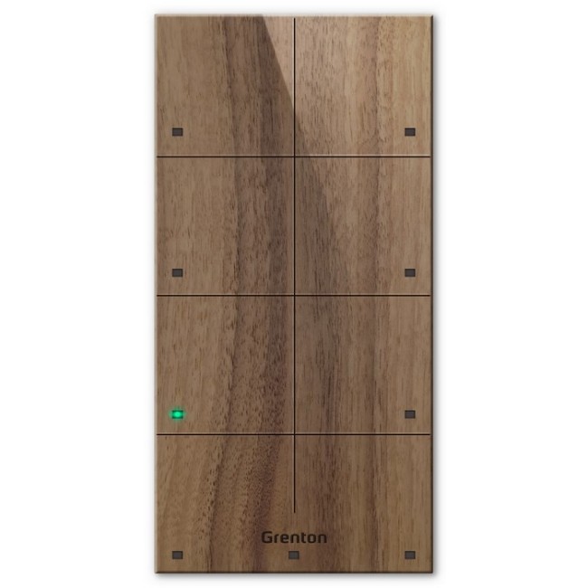 Grenton touch panel / 8 touch zones / TF-Bus / dark wooden front Grenton touch panel / 8 touch zones / TF-Bus / dark wooden front