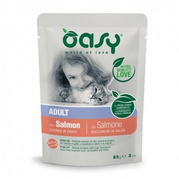 OASY Chunks in gravy Salmon - wet cat food - 85g