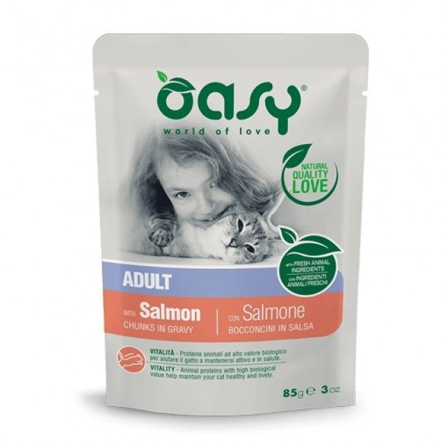 OASY Chunks in gravy Salmon - wet cat food - 85g