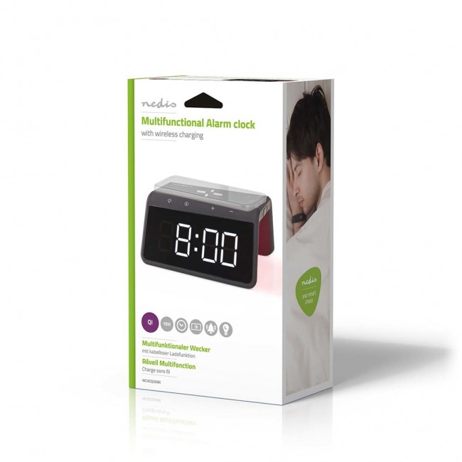 Nedis WCACQ30BK alarm clock Digital alarm clock Black