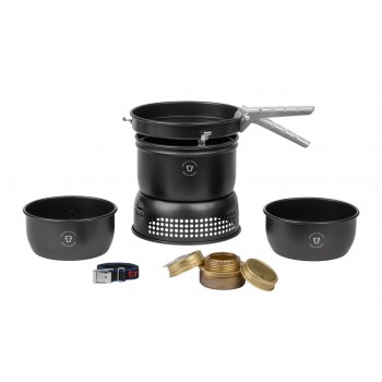 Camping set with alcohol stove Trangia Stove 37-5 UL/BL, black