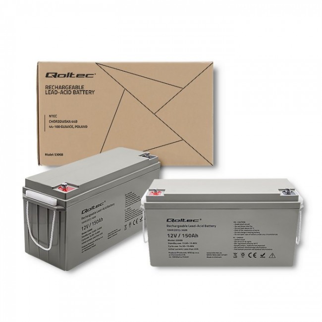 Qoltec 53068 AGM battery | 12V | 150Ah | max. 2250A