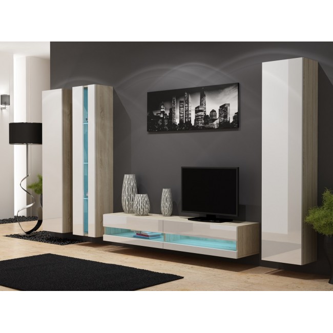 Cama TV stand VIGO NEW 30/140/40 sonoma/white gloss