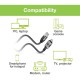 Techly ICOC U3C-RJ45-010 networking cable Silver, Black 1 m Cat6 F/UTP (FTP)