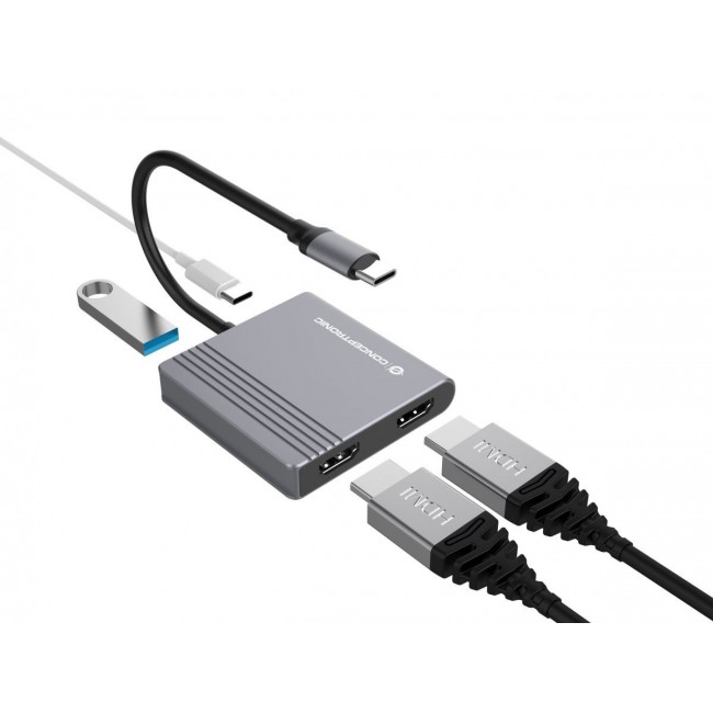 Conceptronic DONN13G laptop dock/port replicator Wired USB 3.2 Gen 1 (3.1 Gen 1) Type-C Grey