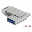 DeLOCK USB 5 Gbps USB-C + Type-A Memory Stick 128 GB - Metal Housing