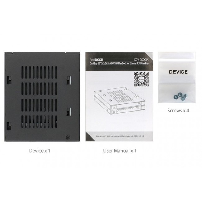 Icy Dock MB522SP-B storage drive docking station Black