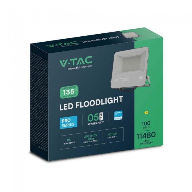 LED projector V-TAC VT-44101 100W SAMSUNG CHIP 135Lm/W 6500K 11480lm (SKU 8847) Black LED projector V-TAC VT-44101 100W SAMSUNG CHIP 135Lm/W 6500K 11480lm (SKU 8847) Black