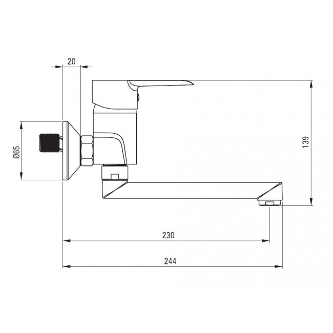 Wall-mounted washbasin mixer - ECO-head Wall-mounted washbasin mixer - ECO-head