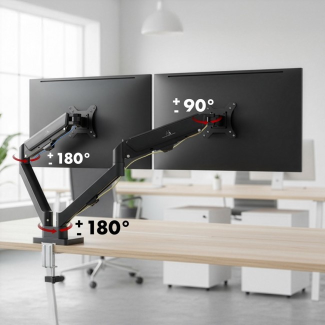 Maclean 2 monitor mount, gas spring, 17