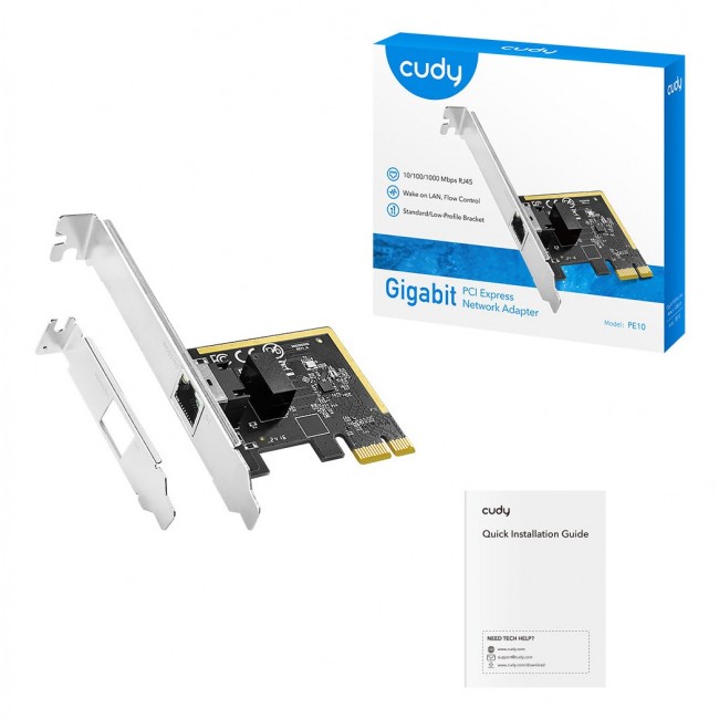 Cudy PE10 network card Internal Ethernet 1000 Mbit/s Cudy PE10 network card Internal Ethernet 1000 Mbit/s