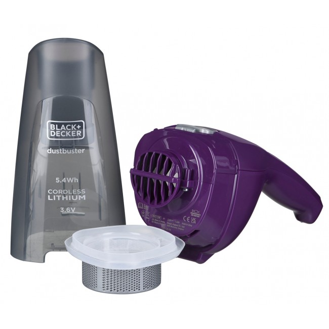 Black & Decker NVC115W handheld vacuum Grey, Purple Bagless