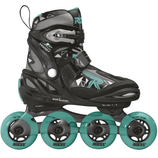 Roces Moody Girl Tif Black-Grey-Turquoise Inline Skates 400856 03 30-35 Roces Moody Girl Tif Black-Grey-Turquoise Inline Skates 400856 03 30-35