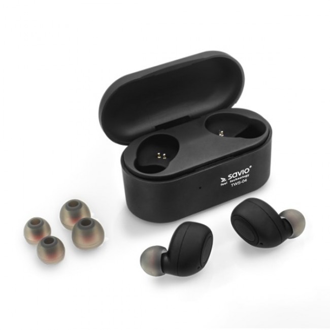 Savio TWS-04 Wireless Bluetooth Earphones Black,Graphite Savio TWS-04 Wireless Bluetooth Earphones Black,Graphite