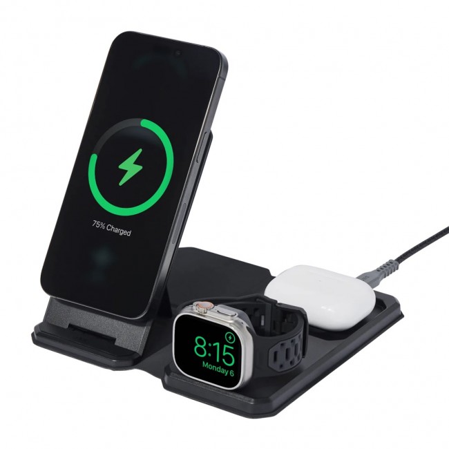 Urban Armor Gear SRGE 3-in-1 Headphones, Smartphone, Smartwatch Black, Grey AC Wireless charging Indoor