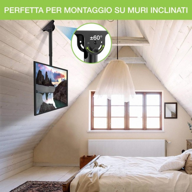 Techly Telescopic Ceiling Support up to 1.6m LED TV LCD 23-42