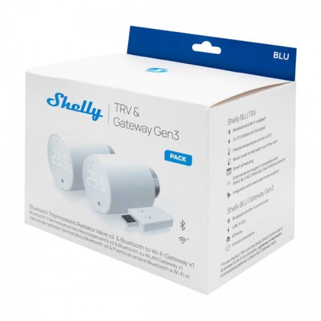 Shelly BLU TRV Thermostatic heads white Shelly BLU TRV Thermostatic heads white