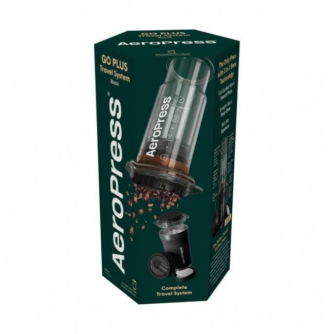 Go Plus coffee maker with black AeroPress thermal mug