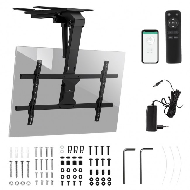 Maclean electric TV mount, ceiling mount, Tuya support, max. VESA 800x400, for TV 43-86