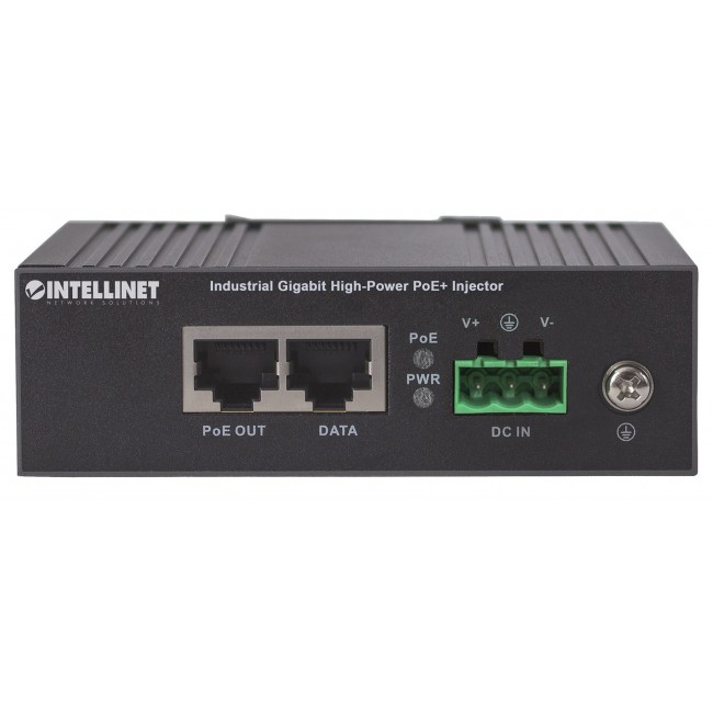 Intellinet Industrial Gigabit Ultra PoE Injector, 1 x 60 W Port, IEEE 802.3bt/at/af Power over Ethernet (Ultra POE/PoE+/PoE), Metal Housing Intellinet Industrial Gigabit Ultra PoE Injector, 1 x 60 W Port, IEEE 802.3bt/at/af Power over Ethernet (Ultra POE/PoE+/PoE), Metal Housing