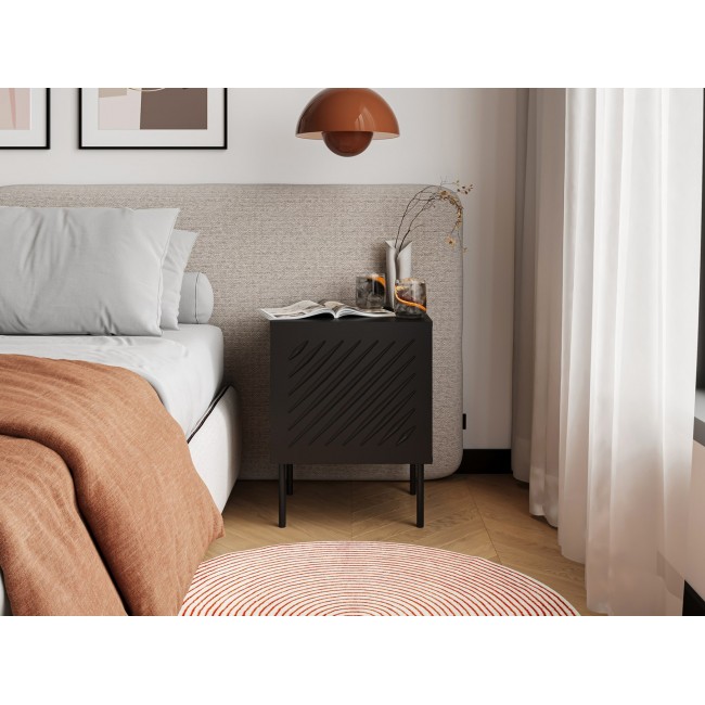 Bedside table 2 pcs. SIENA 44.5x40x59 black matt Bedside table 2 pcs. SIENA 44.5x40x59 black matt