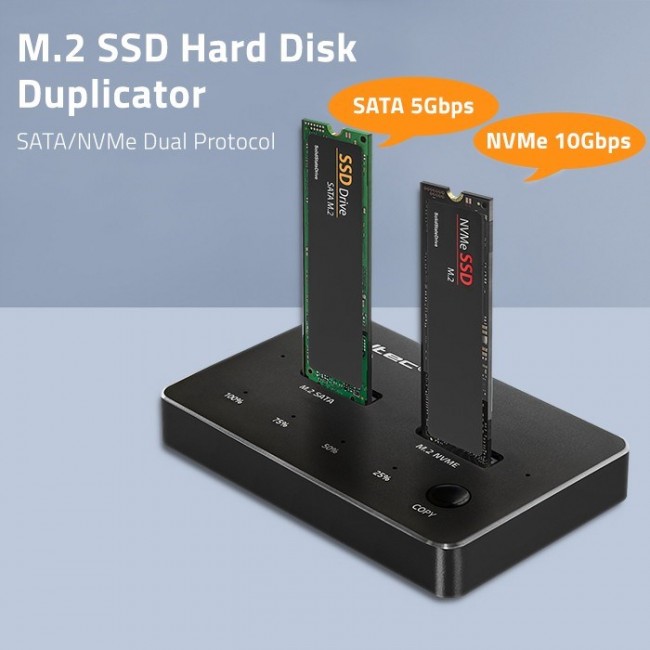 Qoltec M.2 SSD Docking Station | NVMe| SATA | USB-C | DUAL 2 x 2TB Qoltec M.2 SSD Docking Station | NVMe| SATA | USB-C | DUAL 2 x 2TB