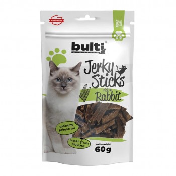 BULTI Jerky sticks rich in rabbit - cat treats - 60g