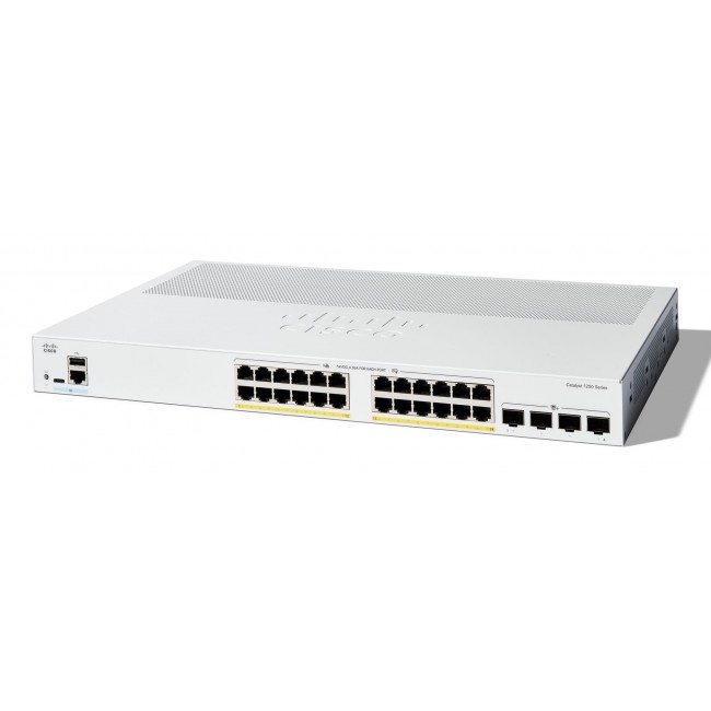 Cisco Catalyst 1200-24P-4X Smart Switch, 24 Port GE, PoE, 4x10GE SFP+, Limited Lifetime Protection (C1200-24P-4X) Cisco Catalyst 1200-24P-4X Smart Switch, 24 Port GE, PoE, 4x10GE SFP+, Limited Lifetime Protection (C1200-24P-4X)