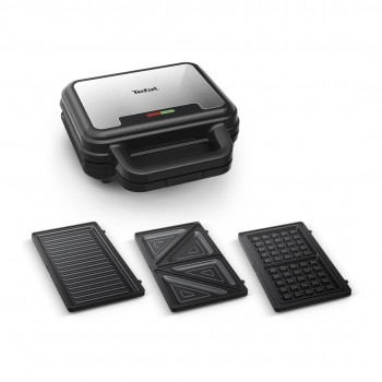 Tefal SW383D10 sandwich maker 700 W Black, Stainless steel