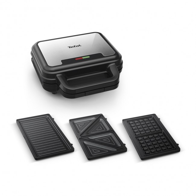Tefal SW383D10 sandwich maker 700 W Black, Stainless steel