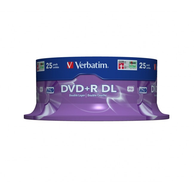 DVD+R Verbatim 8.5GB X8 Double Layer (25 Cake)