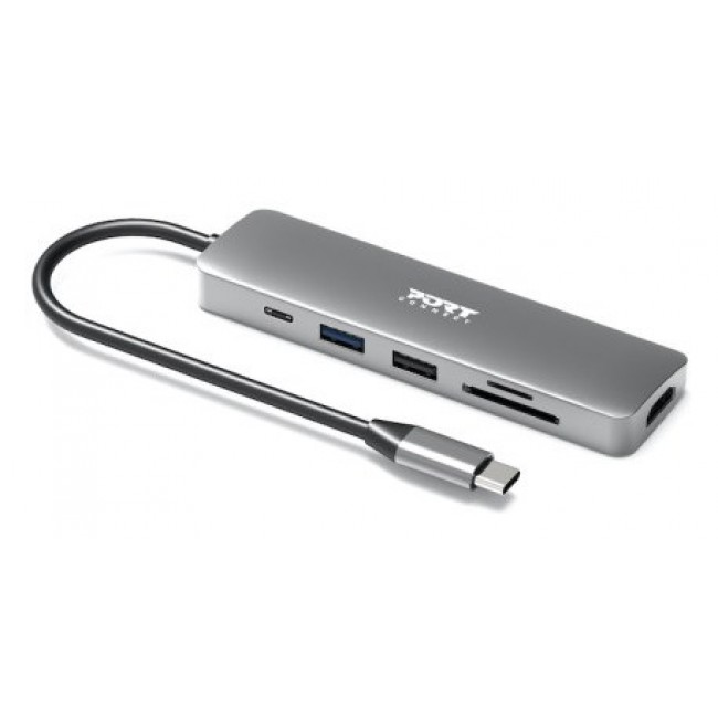 Port Designs 900162 interface hub USB Type-C Silver