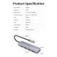 Ugreen 70336 interface hub USB 3.2 Gen 1 (3.1 Gen 1) Type-C 5000 Mbit/s Ugreen 70336 interface hub USB 3.2 Gen 1 (3.1 Gen 1) Type-C 5000 Mbit/s