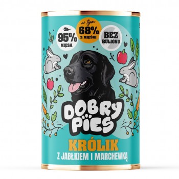 DOBRY PIES Rabbit with apple and carrot - wet dog food - 400g