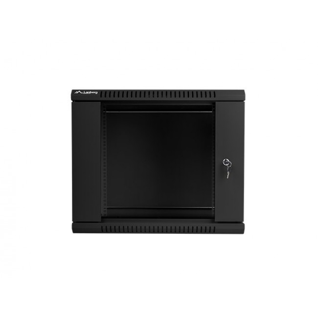 Lanberg wall-mounted installation rack cabinet 19'' 9U 600x600mm black (glass door) Lanberg wall-mounted installation rack cabinet 19'' 9U 600x600mm black (glass door)