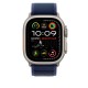 Apple 49mm Blue Trail Loop - S/M - Natural Titanium Finish