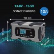 Qoltec 52493 Charger 12V 10A | Rectifier with repair function for AGM GEL LiFePO4 battery | LCD